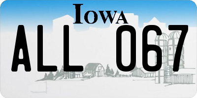 IA license plate ALL067