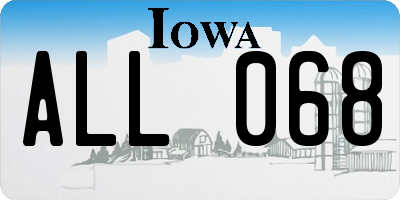 IA license plate ALL068
