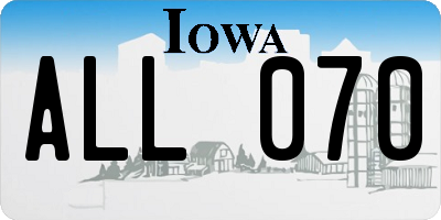 IA license plate ALL070