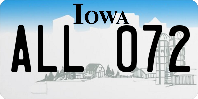 IA license plate ALL072