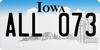 IA license plate ALL073