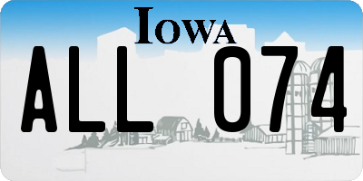 IA license plate ALL074