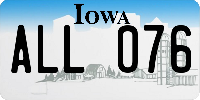 IA license plate ALL076
