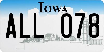 IA license plate ALL078