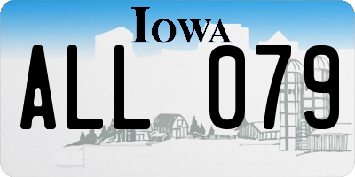 IA license plate ALL079