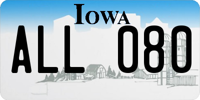 IA license plate ALL080
