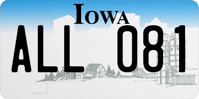 IA license plate ALL081