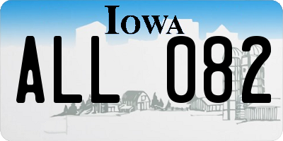 IA license plate ALL082