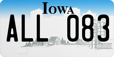 IA license plate ALL083