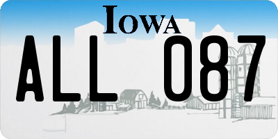 IA license plate ALL087