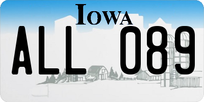 IA license plate ALL089