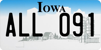 IA license plate ALL091