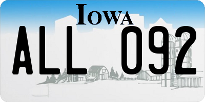 IA license plate ALL092