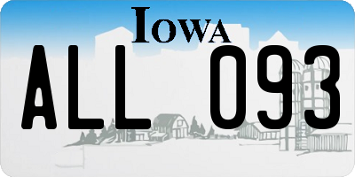 IA license plate ALL093