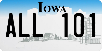 IA license plate ALL101