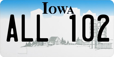 IA license plate ALL102