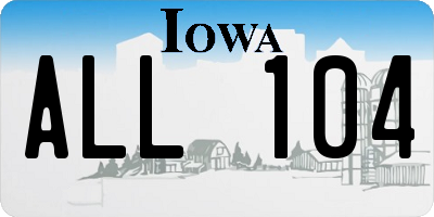 IA license plate ALL104