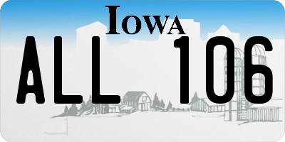 IA license plate ALL106