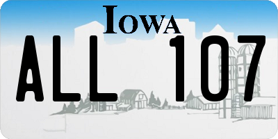 IA license plate ALL107