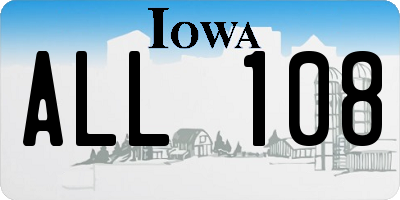 IA license plate ALL108