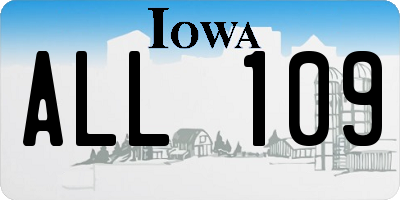 IA license plate ALL109