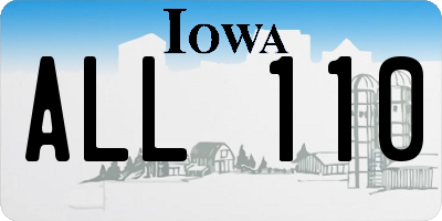 IA license plate ALL110