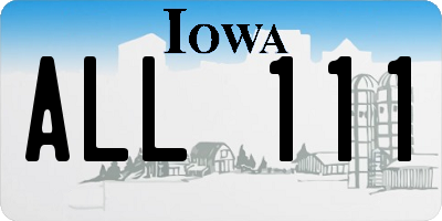 IA license plate ALL111
