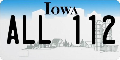 IA license plate ALL112