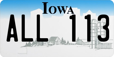 IA license plate ALL113