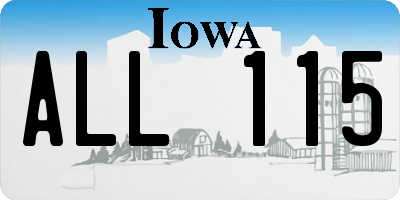 IA license plate ALL115