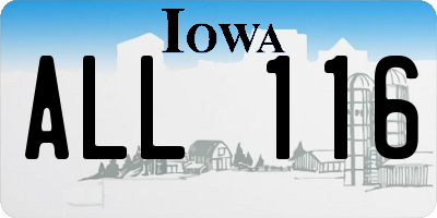 IA license plate ALL116