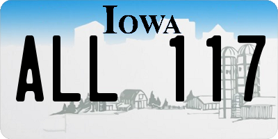 IA license plate ALL117
