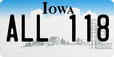 IA license plate ALL118
