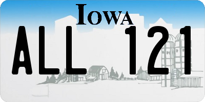 IA license plate ALL121