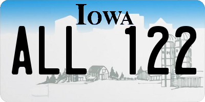 IA license plate ALL122