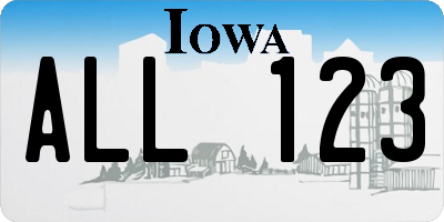 IA license plate ALL123