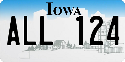 IA license plate ALL124