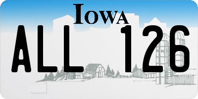 IA license plate ALL126