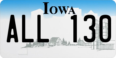 IA license plate ALL130