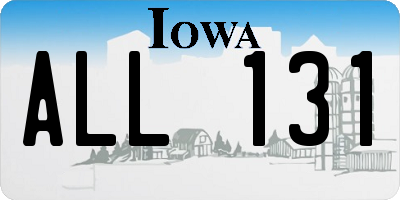 IA license plate ALL131