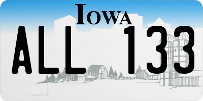 IA license plate ALL133