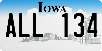 IA license plate ALL134