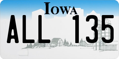IA license plate ALL135