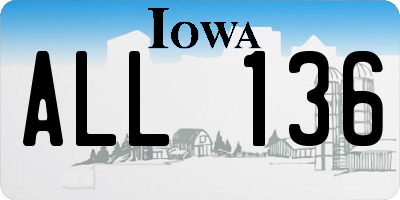 IA license plate ALL136