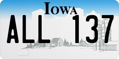 IA license plate ALL137