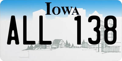 IA license plate ALL138