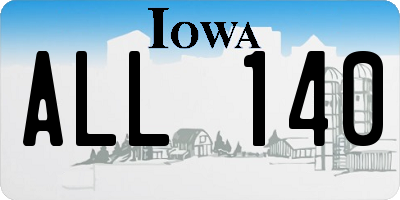 IA license plate ALL140