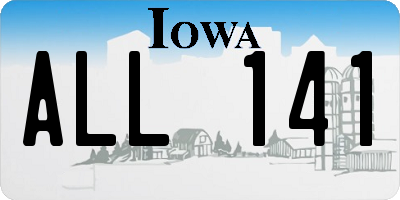 IA license plate ALL141