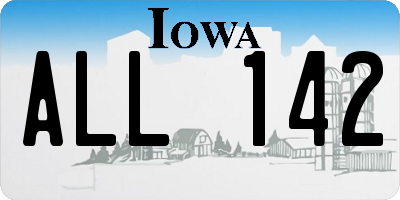 IA license plate ALL142