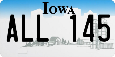 IA license plate ALL145